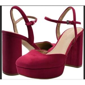 Marc Fischer Nazira Red Pumps block heel Size 8 Square Toe